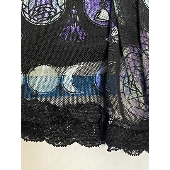Hot Topic Cosmic Aura Sz MD Stained Glass Mesh Dress Whimsygoth Witch Sleeveless - Picture 10 of 16